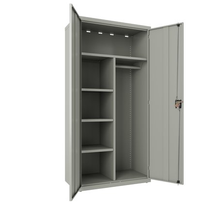 HIRSH Storage Cabinets, 36 in W, 18 in D, 72 in H, Light Gray 22633